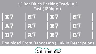 Video thumbnail of "E - Fast 12 Bar Blues Backing Track (180bpm)"