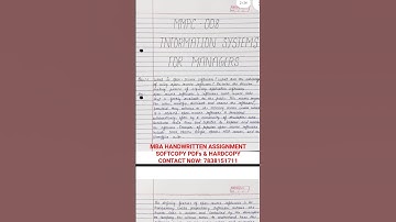 MMPC-008 Handwritten Assignment #ignou #university #mba #assignment #education #youtube #shorts