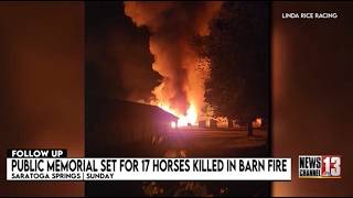 Memorial service set for 17 horses killed in Saratoga barn fire