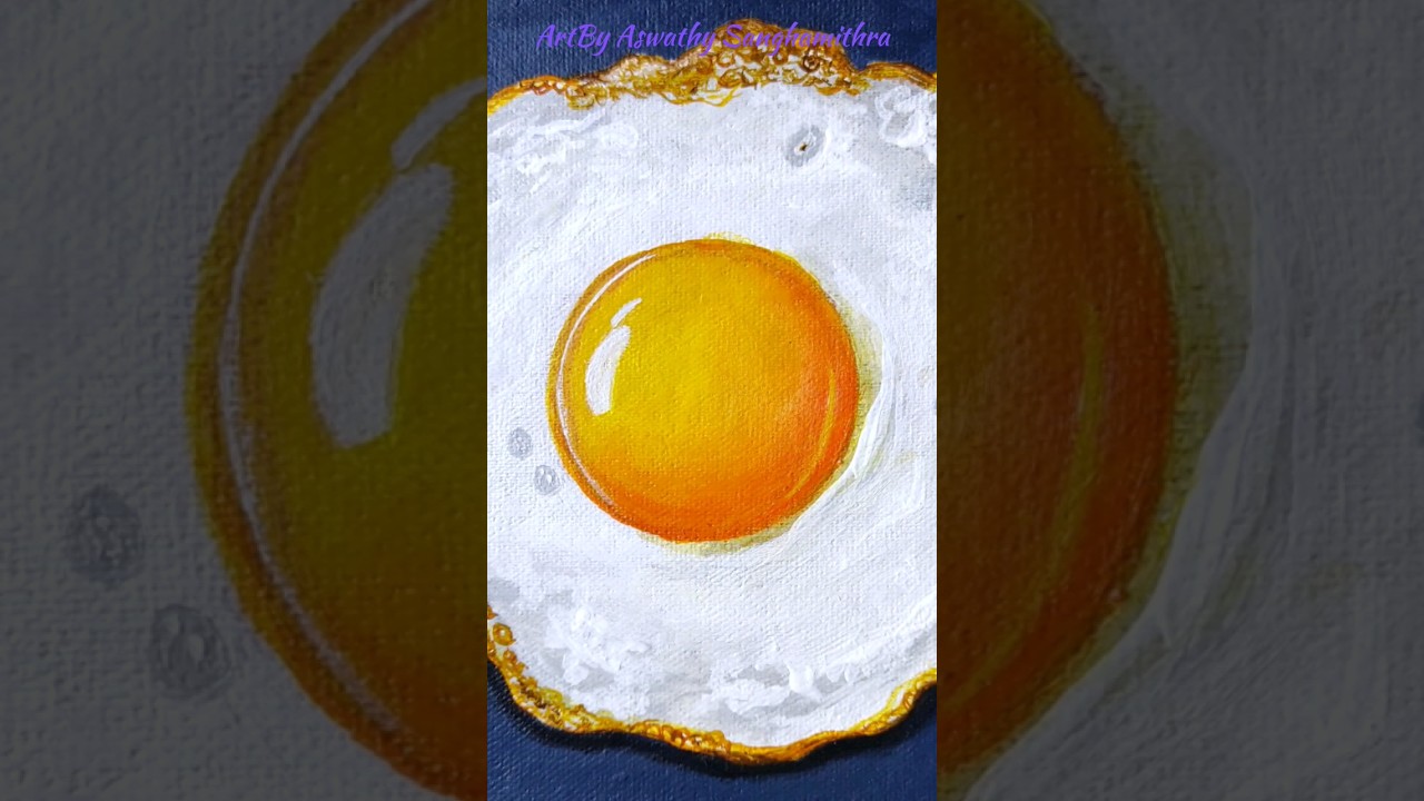 Acrylic painting fried eggs 🍳🍳🍳#shorts#shorts feed #acrylic #art #youtubeshorts