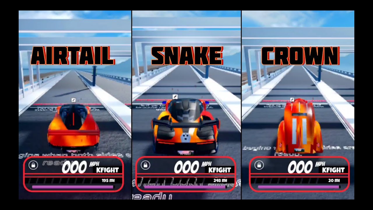 Airtail VS Snake VS Crown 2024 Further Fastest Speed Test in Roblox Jailbreak