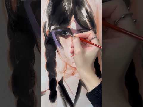 Уэнздей портрет красками #oilpainting