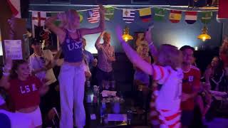 USA soccer fans cheer first goal in World Cup match against Belgium