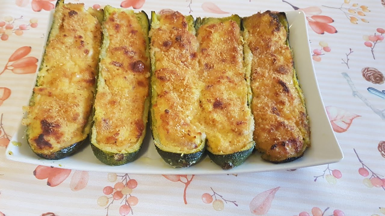 Baked stuffed zucchini : the best recipe in the world, so easy and  delicious,all family love it - YouTube