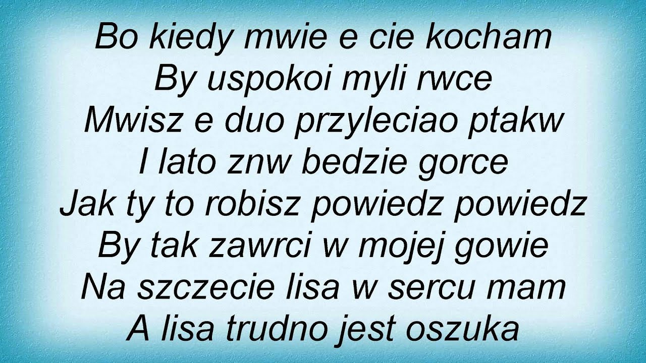 Jak Ty To Robisz Luluś Piosenka Maanam - Jak Ty To Robisz Lyrics - YouTube