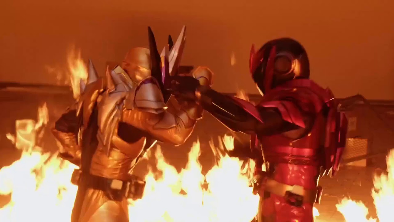 Jin Burning Falcon  VS Fight Thouser  - Kamen rider Zero one ep 28