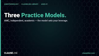 ANES #1 — The Three Anesthesiology Practice Models