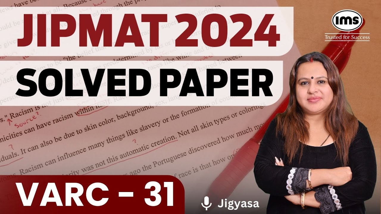 JIPMAT 2024 PYQs | Verbal Ability & Reading Comprehension - 31 | Jigyasa Mehendiratta