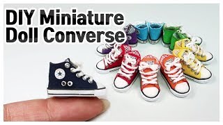 DIY Miniature Converse High Shoes | How to make a doll sneaker shoes | Bijou TV