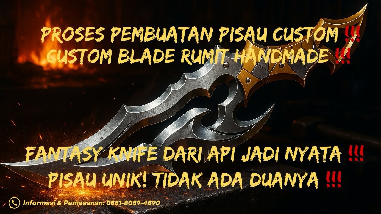 Proses Pembuatan Pisau Custom Rumit Handmade Fantasy Knife Unik Indonesia ‼️ 