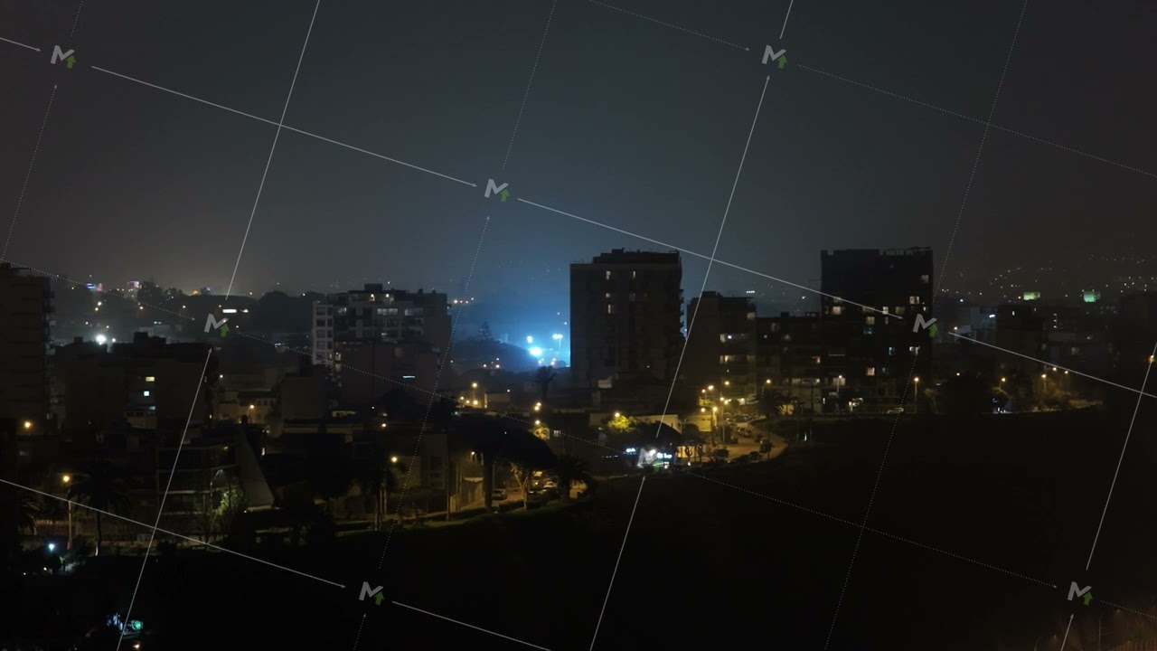Aerial view of Lima, Peru’s skyline with skyscrapers, revealing tall residential buildings and