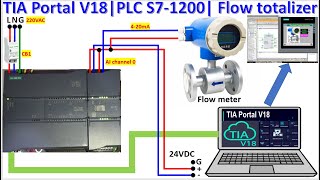 PLC S7-1200| TIA Poral V18| Flow totalizer programming example