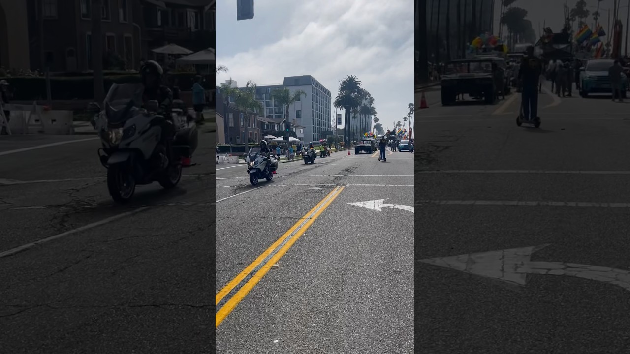 Long Beach police at the pride parade