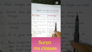 #shorts #youtubeshorts #youtube #physics #2marks difference between real and virtual image class -10