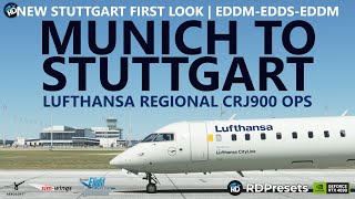 MSFS | New RDPresets Stuttgart Airport First Look Live! Lufthansa Regional CRJ Ops - EDDM-EDDS-EDDM screenshot 3