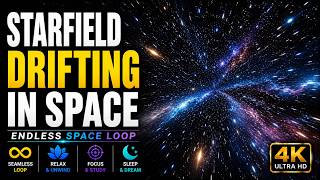 Drifting Through Space ✨ | 4K ULTRA HD LOOP 🔁 | Deep Starfield Motion 🌌 | Relax • Focus