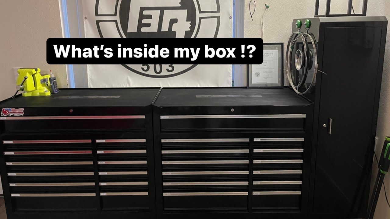 Harbor freight us general 44 inch tool box tour YouTube