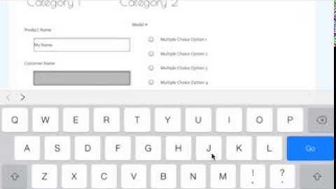 Testing out the web form created on the iPad using the Touch Forms App (iOS 7 Edition)
