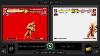 The King of Fighters '95 (Arcade vs Neo Geo Cd) Side by Side Comparison Mame Neo Geo Cd