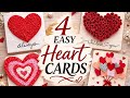 4 Easy Heart Cards ❤️ DIY Handmade Card Ideas Anyone Can Make