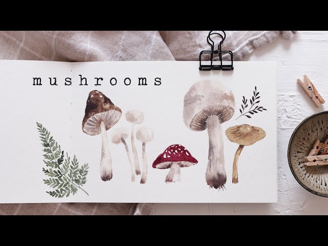 How to Paint Watercolor Mushrooms