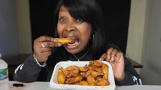 Chuck's Big Time BBQ 's New Sweet Red Chili Wings! #Review #Mukbang  🔥🔥