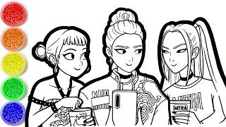 How To Coloring Rumi From Kpop Demon Hunters - Mira And Zoey Huntrix