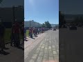 Long line of voters outside the Central Wyoming Fairgrounds