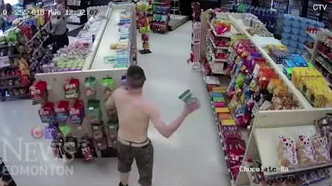 Hilarious moment woman fleeing cops falls through CEILING of convenience store after .