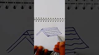 Cara gambar atap mudah #indonesia #trending #drawing