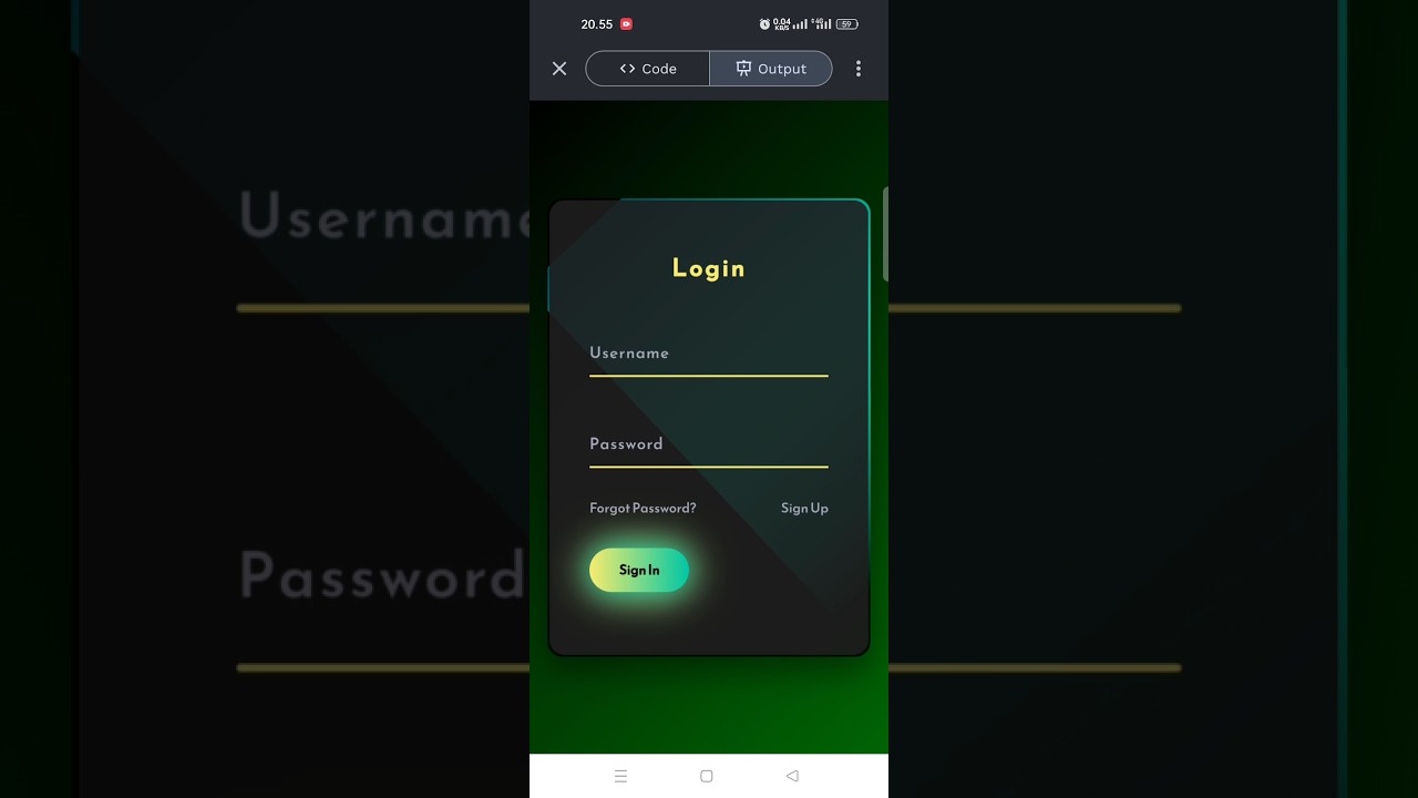 Code Login HTML with Elegant Gradient Background 