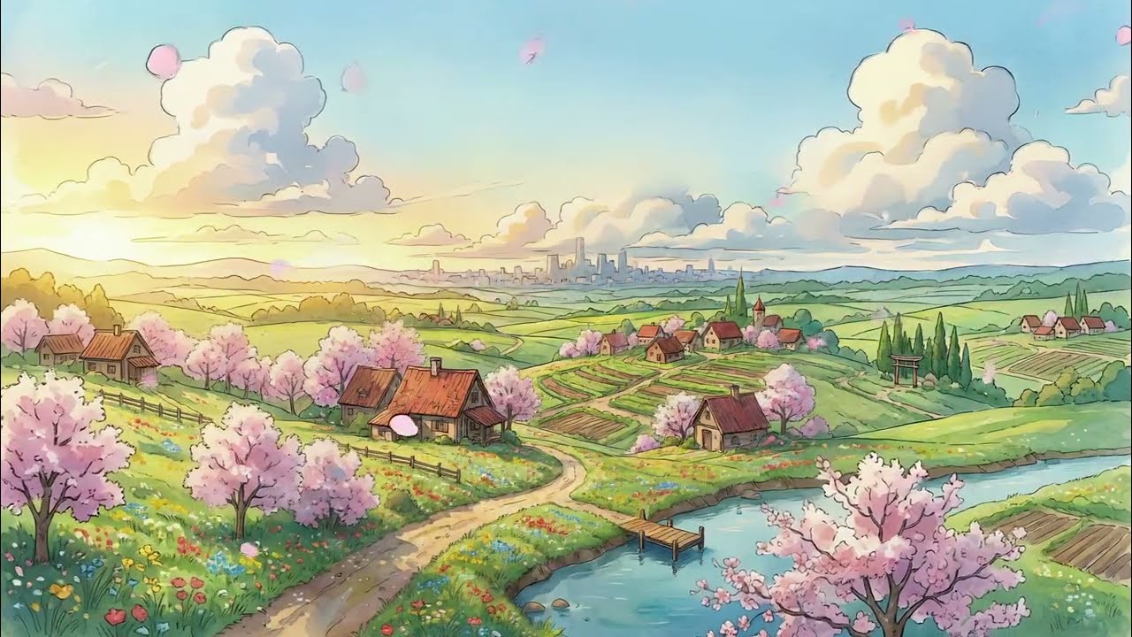 The bloom begins in the silence of the fields 🌸 Countryside Spring [Lofi Beats to study/work/relax]