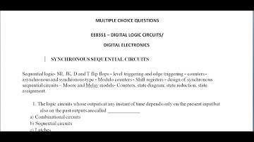 DLC| MCQ | Sequential Circuit_Part-1
