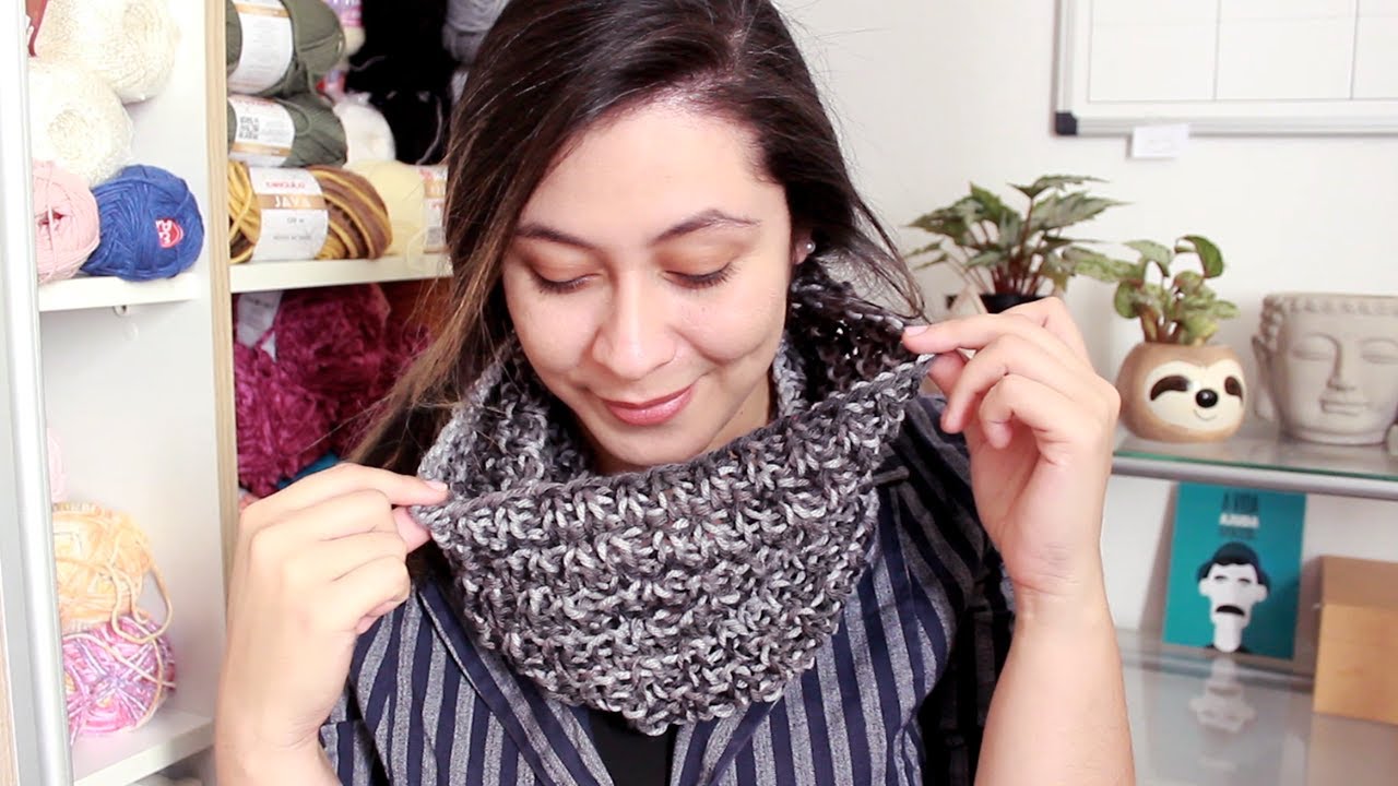 Gola Fácil com Fio Globe Nas Agulhas Circulares #260