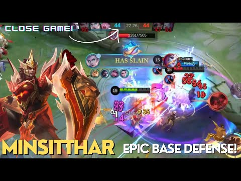 MINSITTHAR ROAM EPIC BASE DEFENSE! | Mobile Legends Mythic Gameplay | Made by @SastaMLBB @iFlekzz