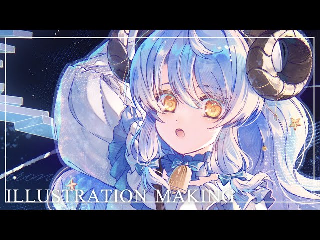 イラスト ポップ画 オリジナル アニメ風 自作画 イラストメイキング - Illustration making(speed painting