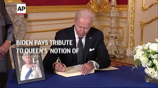 Biden pays tribute to queen's 'notion of service'