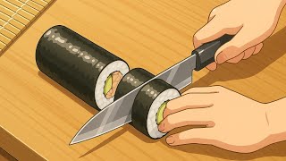 Asmr Sushi Roll Tuna & Pickle Relaxing Anime Cooking Sounds