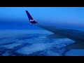 SAS Scandinavian Airlines 737-800 Trondheim-Oslo Safety, Takeoff, Inflight, Landing in blue hour