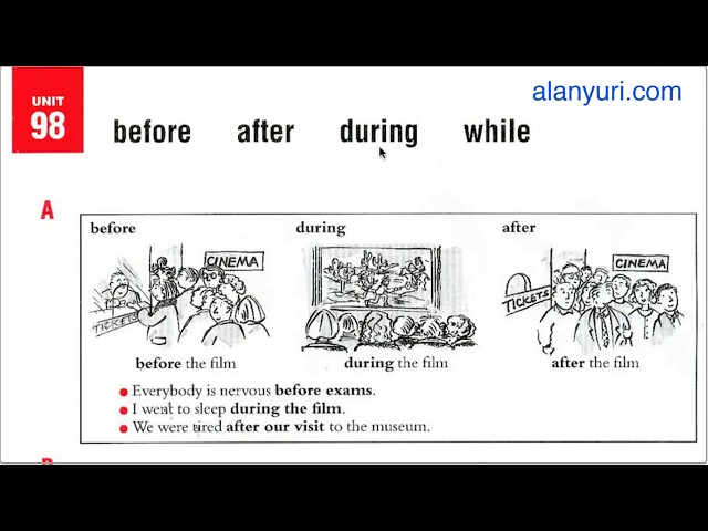 Before During And After Words