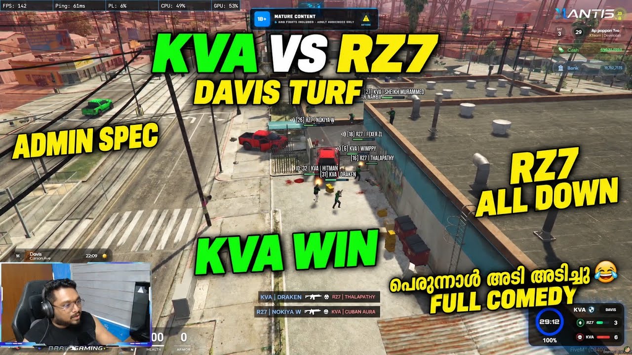 KVA VS RZ7 🔥 DAVIS TURF | RZ7 ALL DOWN 😱 KVA WIN | ADMIN SPEC 😂 | പെരുന്നാൾ അടി FULL COMEDY 🤣