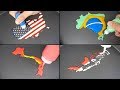 (Compilation) National Flag Map Pancake art - USA, Brazil, Vietnam, Germany, Turkey, Indonesia etc