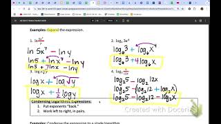 A2 23C Properties of Logarithms