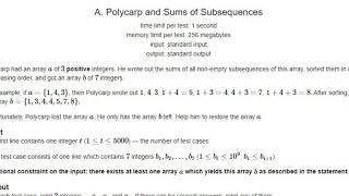 A. Polycarp and Sums of Subsequences codeforces solution