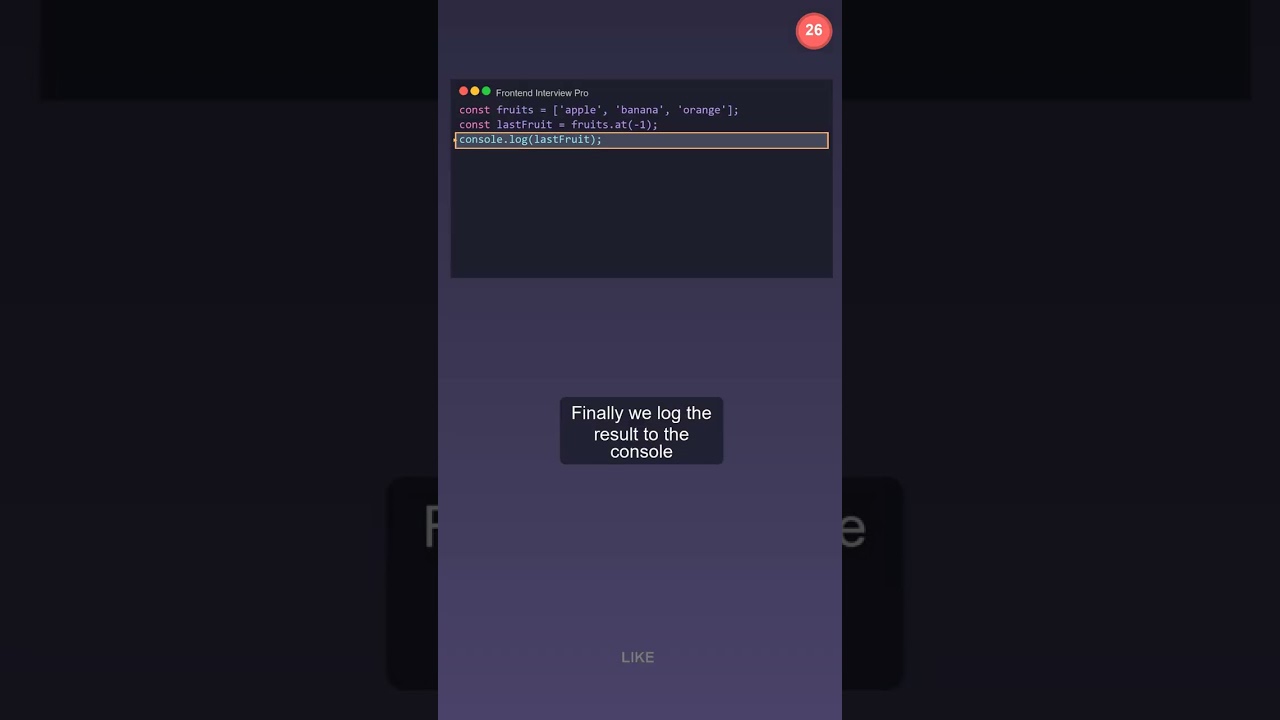 javascript array at() method — Complete Guide in 1 Min