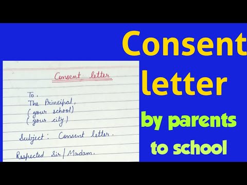 Consent Letter To School|consent Letter|permission Letter To School|how To Write A Consent Letter
