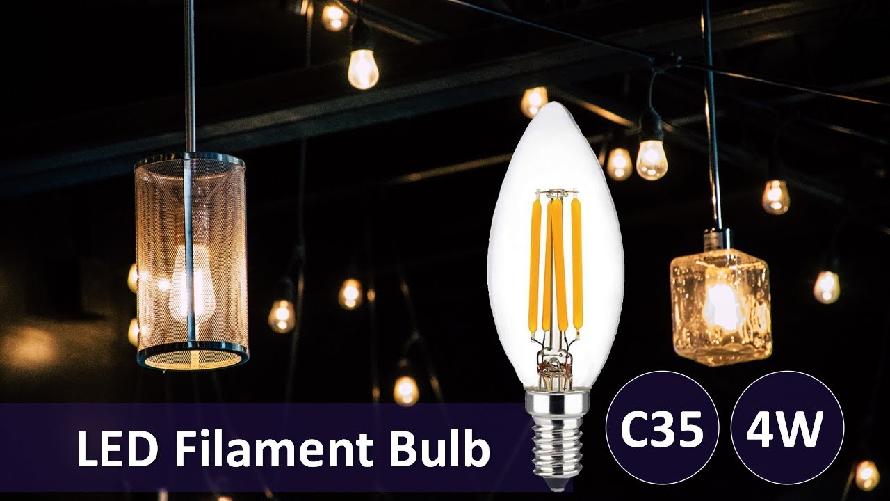 Dimmable C35 4W LED Filament Candle Bulb