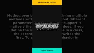 What is method overloading in Python and does Python support it natively #Shorts