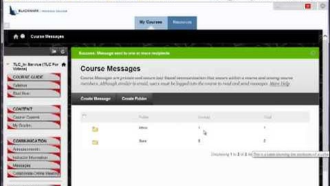 Students Use the -Course Messages- Tool in Blackboard