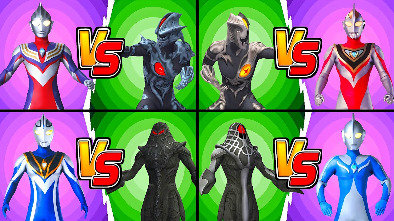 ウルトラマン TIGA VS CHAOS KYRIELOID, ULTRAMAN AGUL VS CHAOS WAROGA, GAIA VS KYRIELOID #ウルトラマン #ultraman 